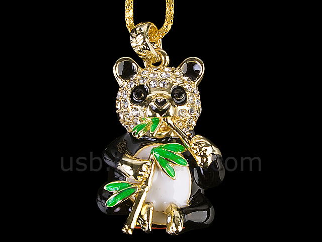 USB Jewel Panda with Bamboo Necklace Flash Drive