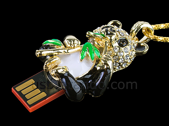 USB Jewel Panda with Bamboo Necklace Flash Drive