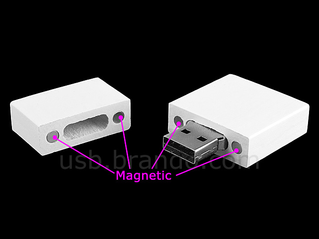 USB White Wooden Flash Drive