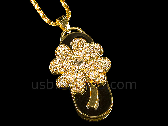 USB Jewel Lucky Flower Necklace Flash Drive