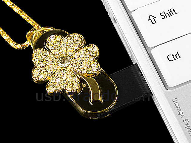 USB Jewel Lucky Flower Necklace Flash Drive