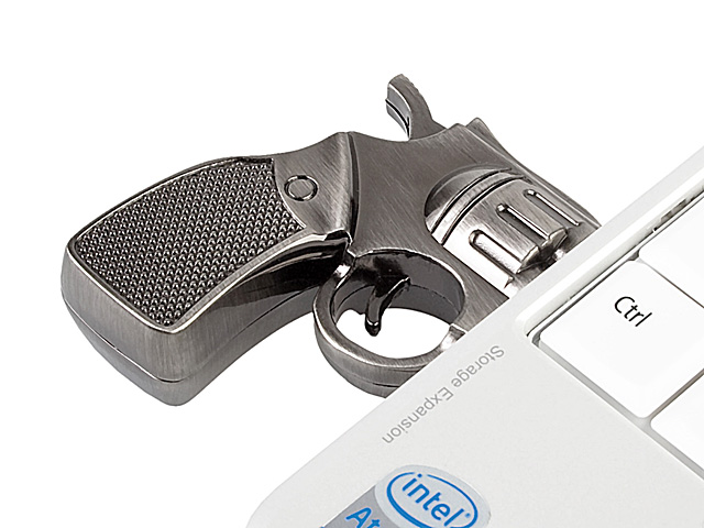 USB Metallic Police Revolver Gun Flash Drive