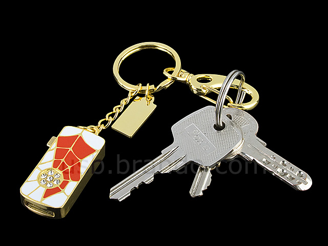 USB Jewel Spider Web Keychain Flash Drive