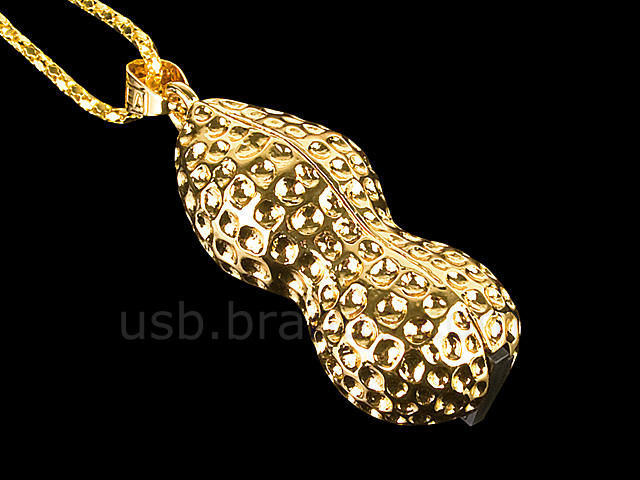 USB Gold Peanut Necklace Flash Drive