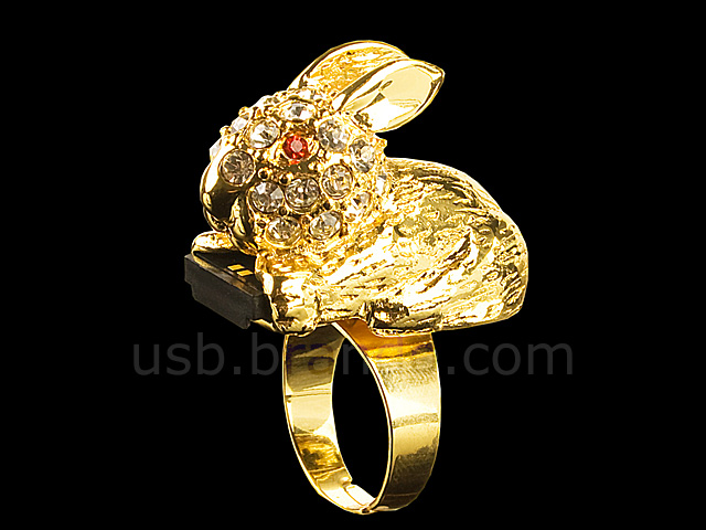 USB Jewel Rabbit Ring Flash Drive