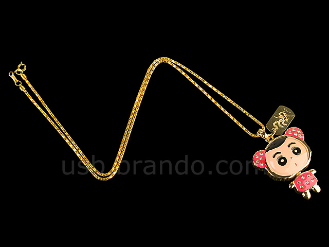 USB Jewel Cutie Gal Necklace Flash Drive