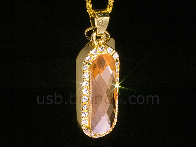 USB Jewel Polished Pendant Necklace Flash Drive II