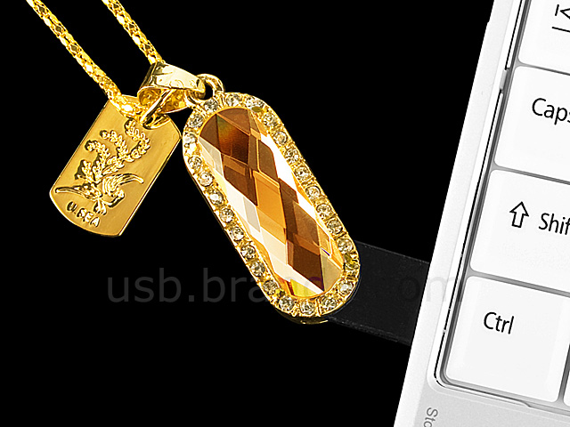 USB Jewel Polished Pendant Necklace Flash Drive II