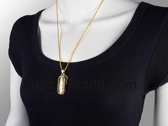 USB Jewel Polished Pendant Necklace Flash Drive II