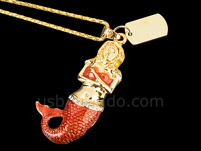 USB Jewel Mermaid Necklace Flash Drive