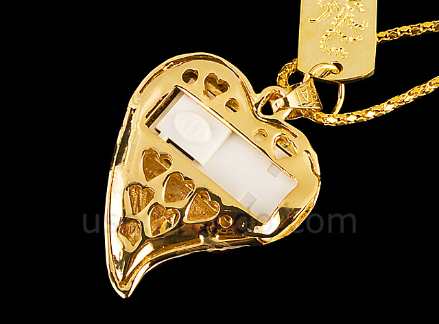 USB Jewel Sweet Heart Necklace Flash Drive