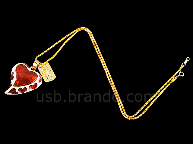 USB Jewel Sweet Heart Necklace Flash Drive