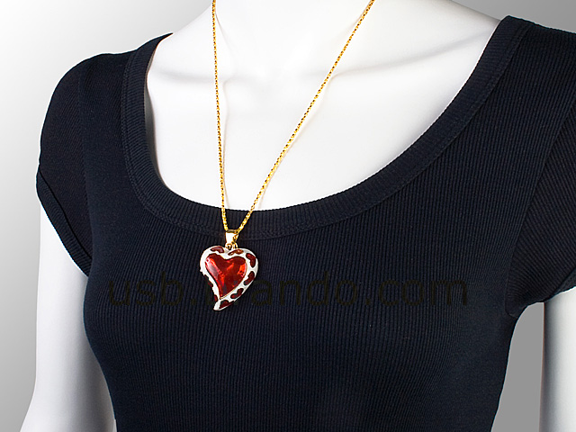 USB Jewel Sweet Heart Necklace Flash Drive