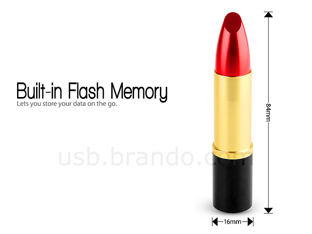 USB Metallic Lipstick Flash Drive
