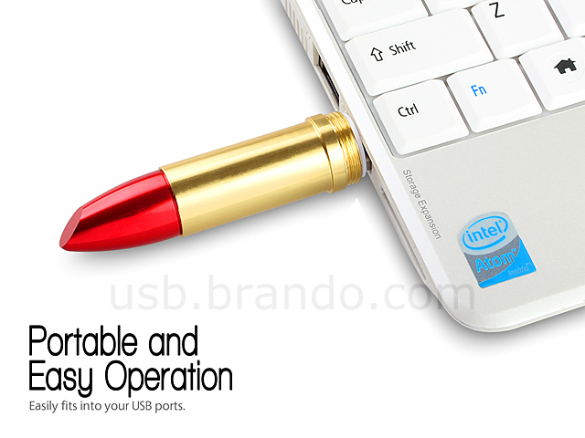USB Metallic Lipstick Flash Drive