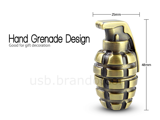 USB Metallic Hand Grenade Flash Drive