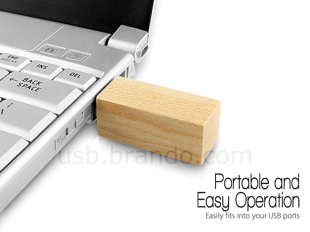 USB Wooden Cuboid Flash Drive