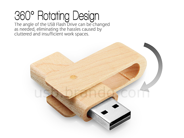 USB Rotate Wooden Flash Drive