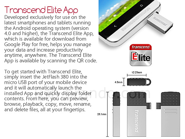 Transcend JetFlash 380 OTG USB Flash Drive