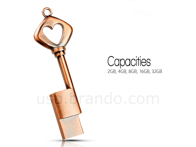 USB Heart Key Flash Drive