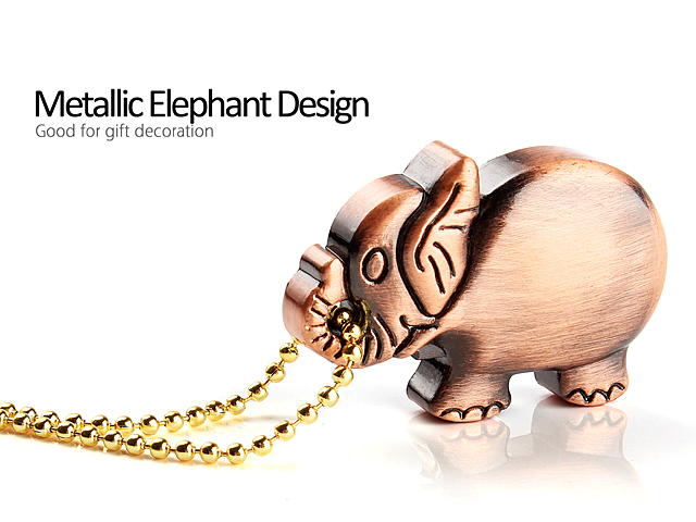 USB Metallic Elephant Necklace Flash Drive