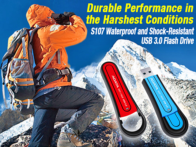 A-Data S107 Waterproof and Shock-Resistant USB 3.0 Flash Drive