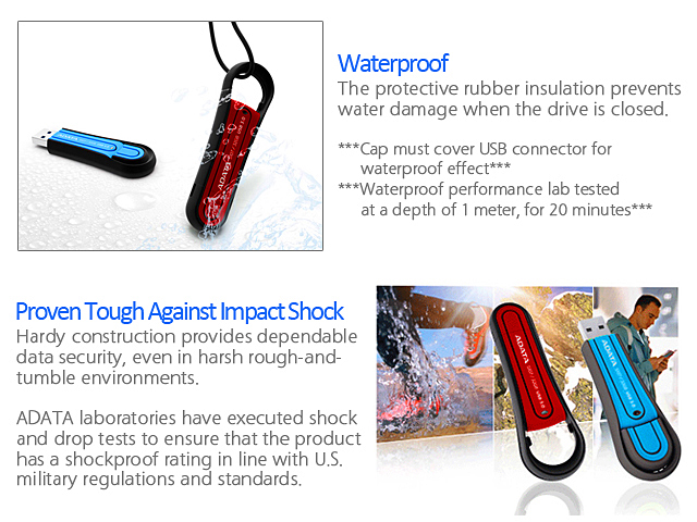 A-Data S107 Waterproof and Shock-Resistant USB 3.0 Flash Drive