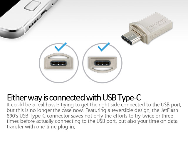 Transcend JetFlash 890S USB 3.1 OTG Flash Drive