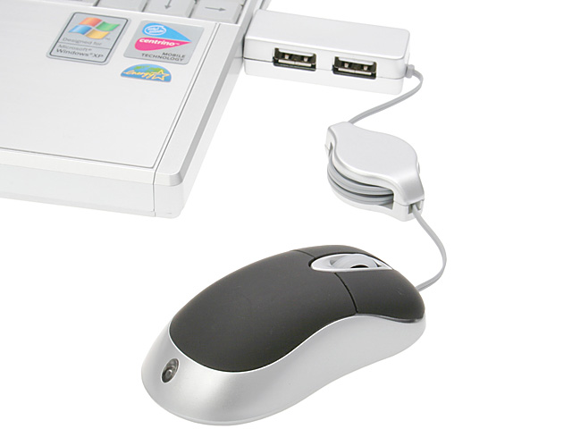 USB Mouse With 2 Ports USB Hub