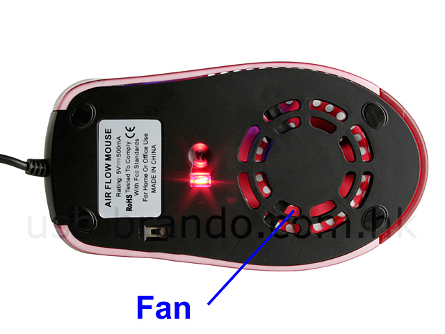 USB LED Message Cooling Fan Mouse