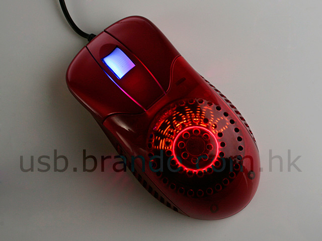 USB LED Message Cooling Fan Mouse