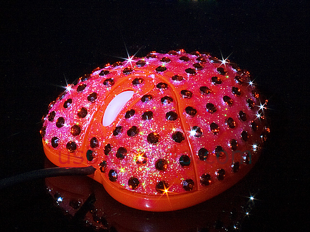 USB Bling Bling Heart Optical Mouse