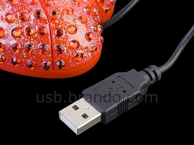 USB Bling Bling Heart Optical Mouse