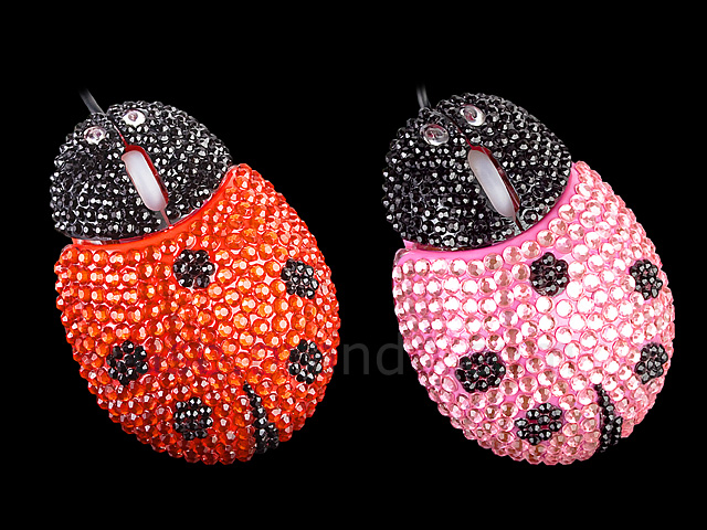 USB Bling Bling Ladybug Optical Mouse