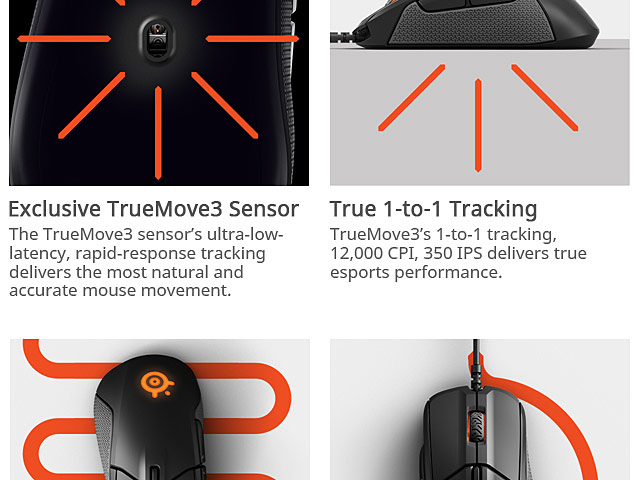 SteelSeries Rival 310 TrueMove3 Sensor Illuminated Gaming Mouse