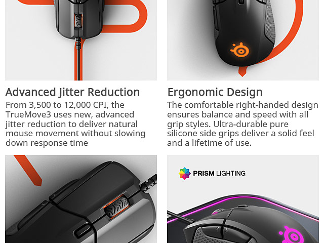 SteelSeries Rival 310 TrueMove3 Sensor Illuminated Gaming Mouse