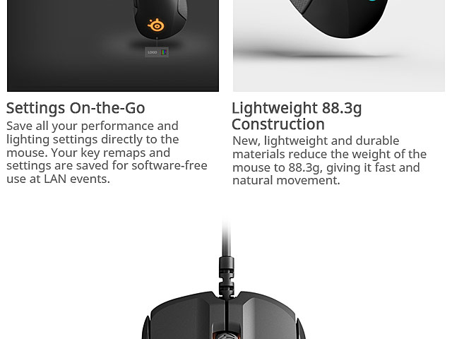 SteelSeries Rival 310 TrueMove3 Sensor Illuminated Gaming Mouse