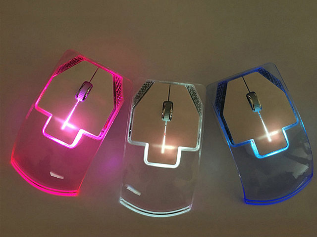 Wireless Transparent Illuminated USB Mouse