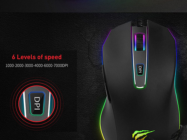 HAVIT USB RGB Backlit Programmable Gaming Mouse