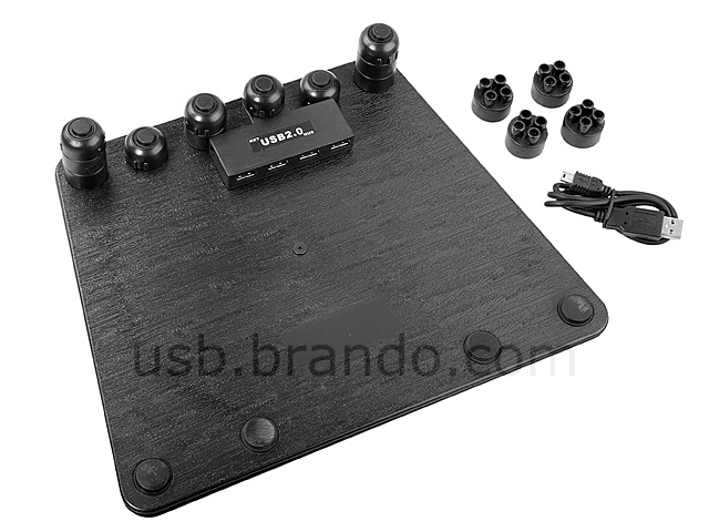 360&deg; Rotate Notebook Cooling Pad with 4-Port Hub