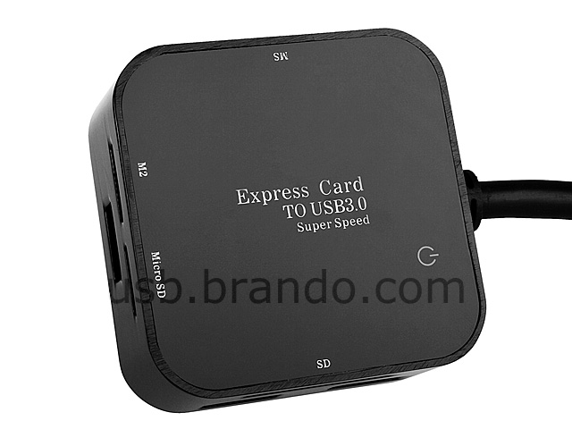 Express Card to USB 3.0 4-Port Hub + Card Reader Combo