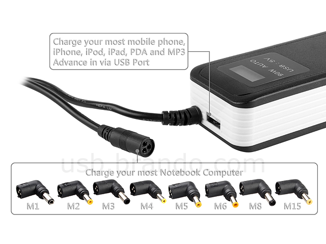 90W Automatic Universal AC Adapter