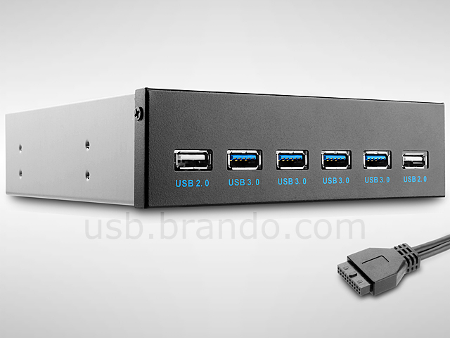 4-Port USB 3.0 + Hub 5.25" Front Panel