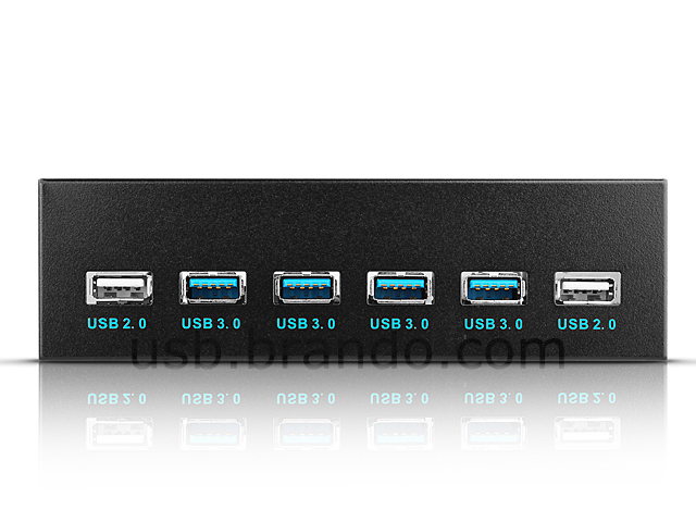 4-Port USB 3.0 + 2-Port Hub 5.25" Front Panel