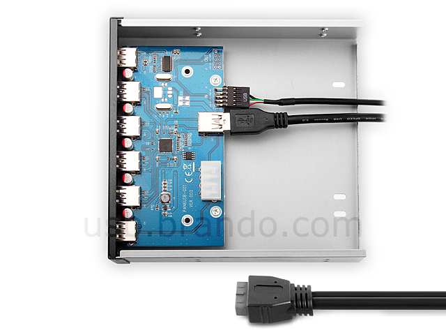 4-Port USB 3.0 + 2-Port Hub 5.25" Front Panel