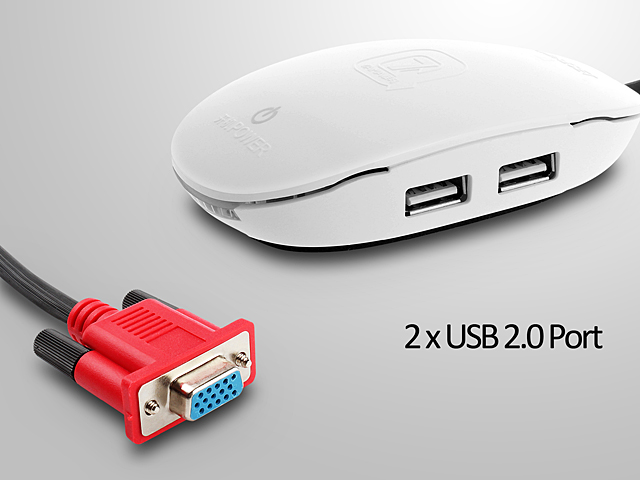 VGA  Desktop Power Button with 2 x USB 2.0 Ports