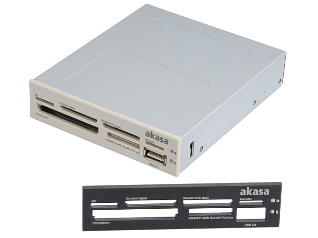 Akasa USB 2.0 3.5" Front Panel All-in-One Card Reader