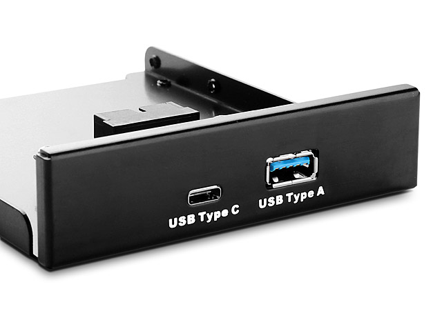 USB 3.1 Type-C + USB 3.0 Type-A 3.5" Front Panel with 20-pin Header