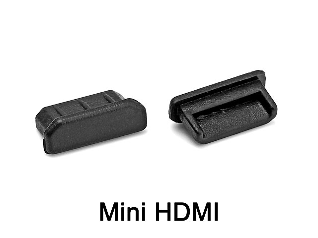 HDMI Port Jack Cover, Protective Cap, Flat Face, No Flange, Type 4, Black