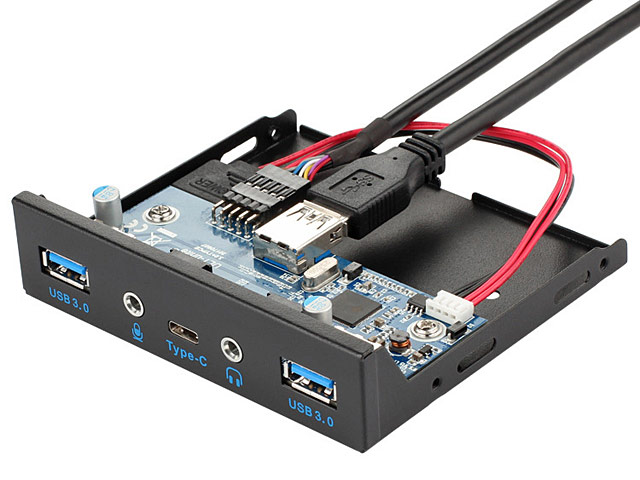 2-Port USB 3.0 Type-A + 3.1 Type-C + Audio 3.5" Panel